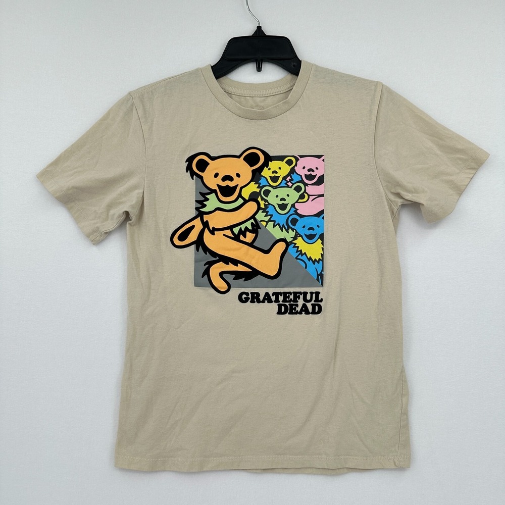 Grateful Dead Tshirt Men S Tan Bear Dance Graphic Print Streetwear Grunge Tee